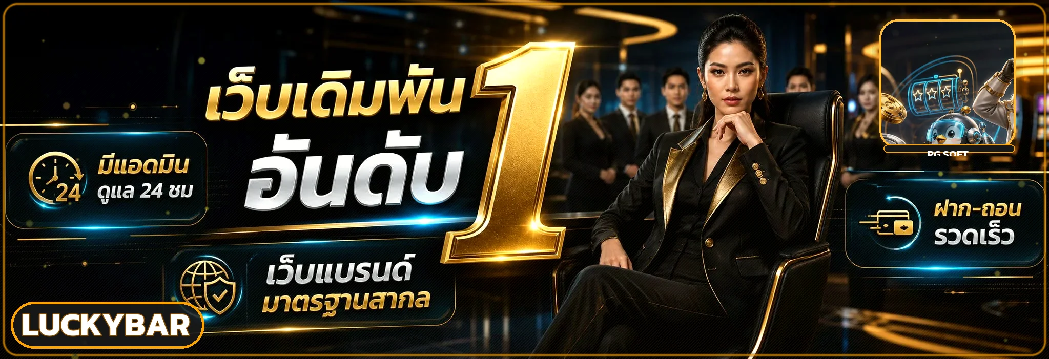 แบนเนอร์ luckybar ทางเข้าและบริการเว็บตรง