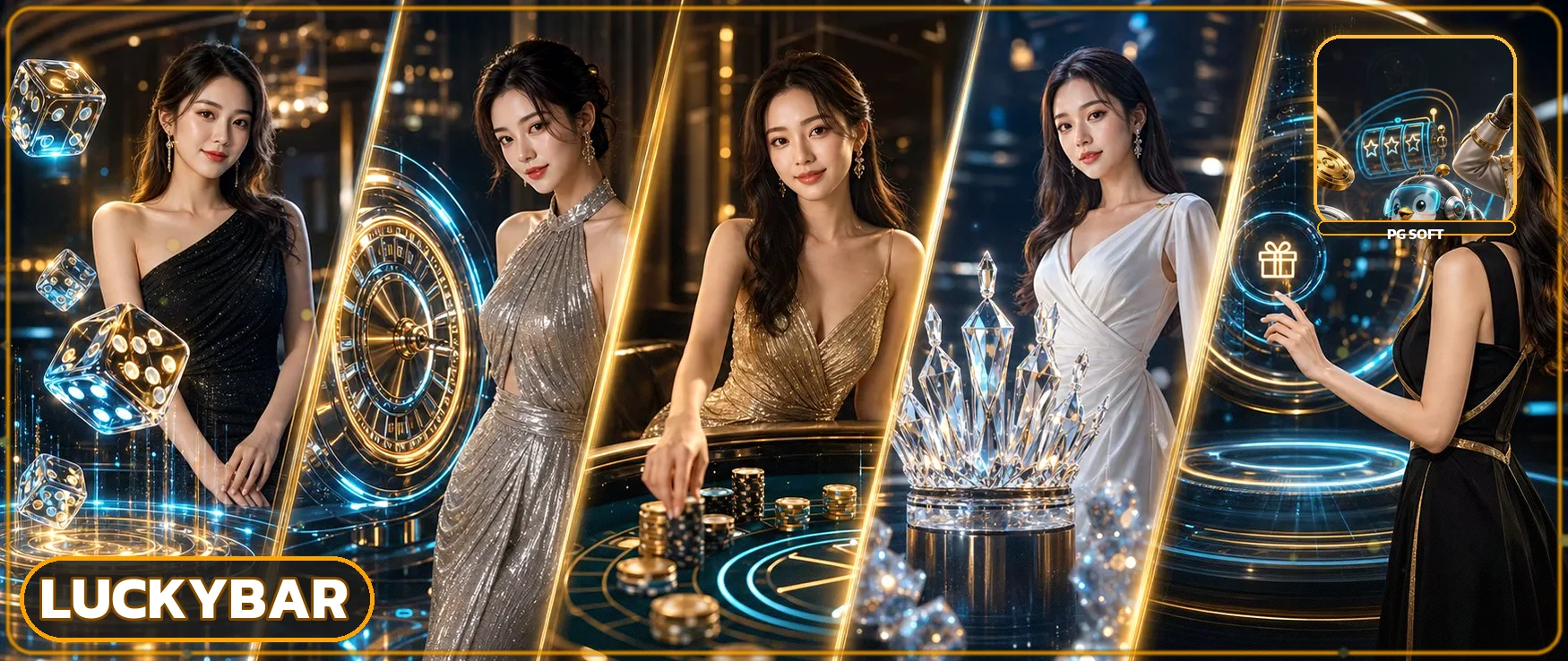 หมวดเกมคาสิโน luckybar พร้อมตัวละคร PG Soft